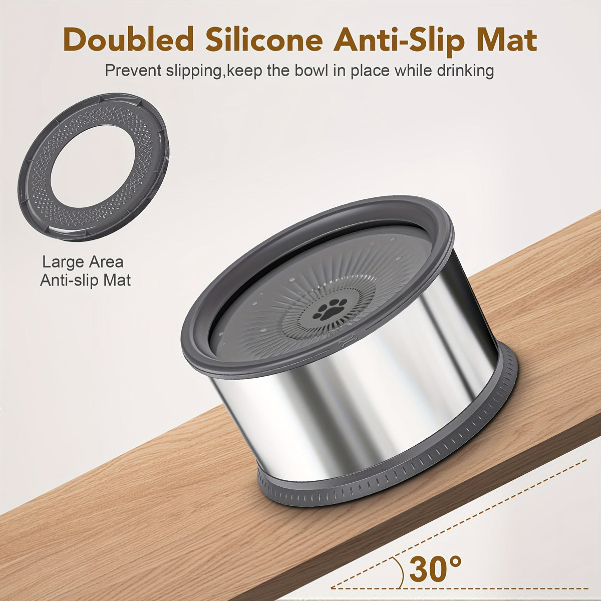 Extra Large Spill-Proof Dog Water Bowl