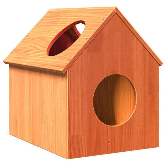 Vidaxxl cat house 41x50x50 cm solid pine wood, wash brown